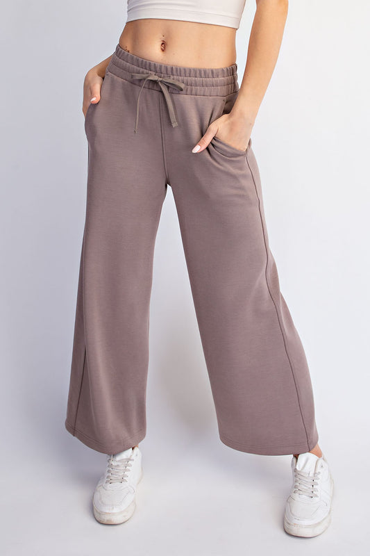 Modal Scuba Cropped Wide Pant (3 Colors)