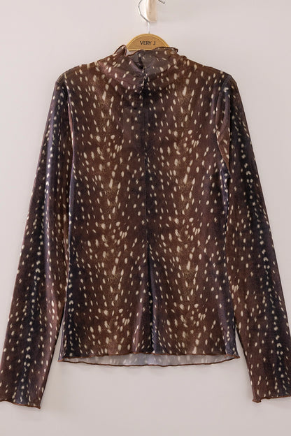 Sheer Mesh Lace Knit Top