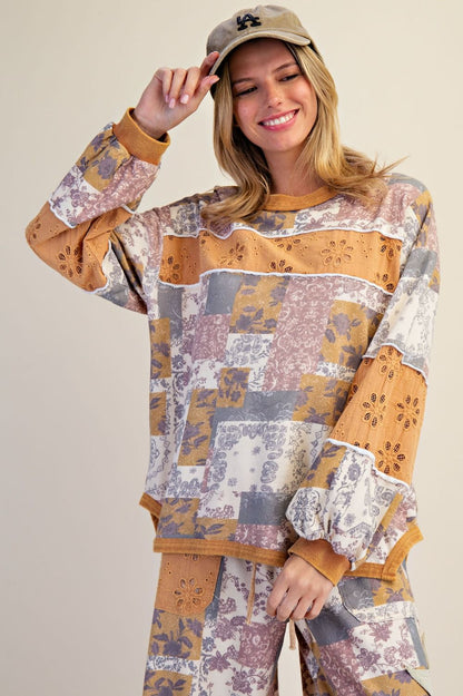 Mustard Memories Patchwork Pullover