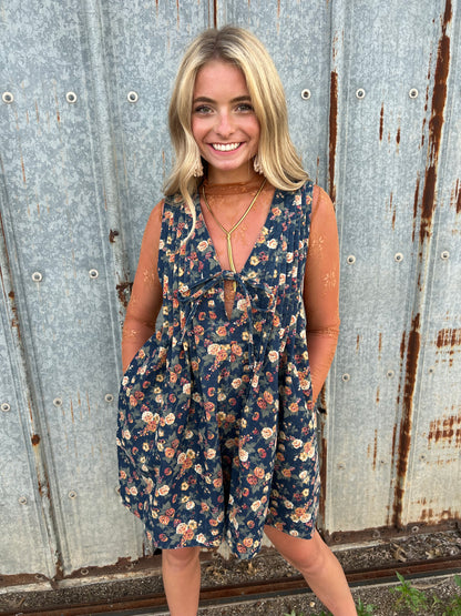 Rosebud Denim Romper