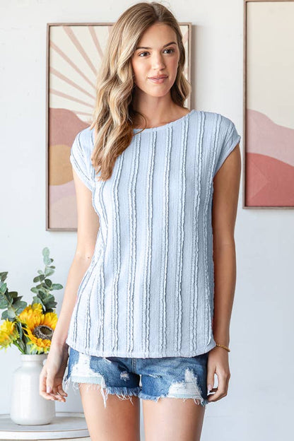 Lightweight Striped Textured Blouse