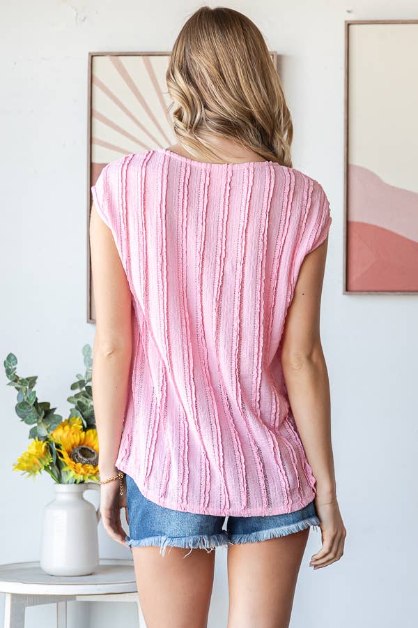 Lightweight Striped Textured Blouse