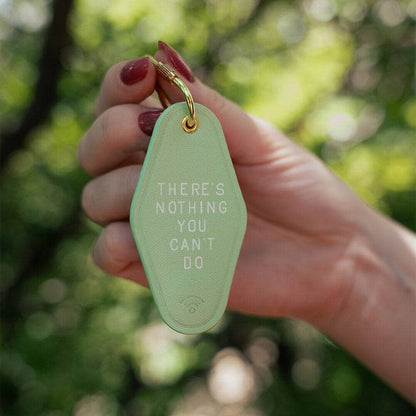 There's Nothing You Can't Do Bible Leather Motel Keychain