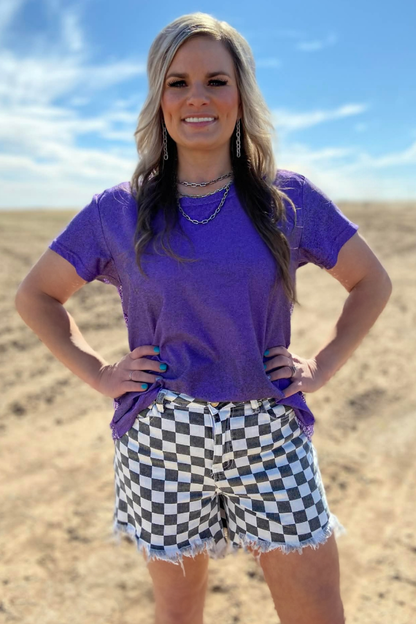 Checkered Creek Denim Shorts