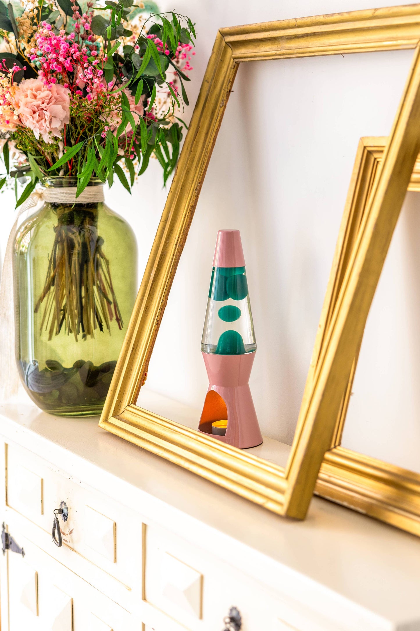 Pink and Green Lava Lamp Candle