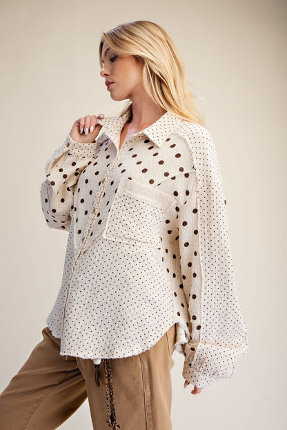 Dot Your Average Button Down Top