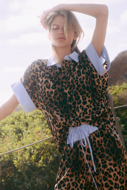 Striped Leopard Printed Set