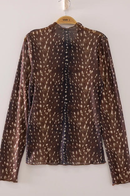 Sheer Mesh Lace Knit Top