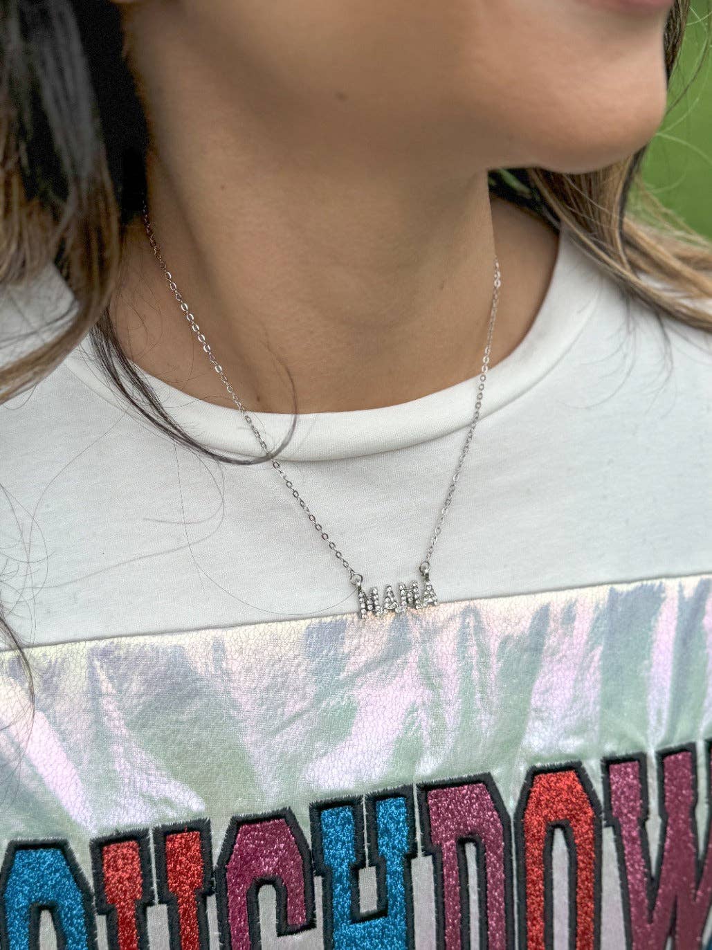MAMA Rhinestone Necklace