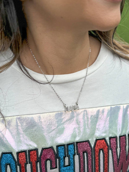 MAMA Rhinestone Necklace