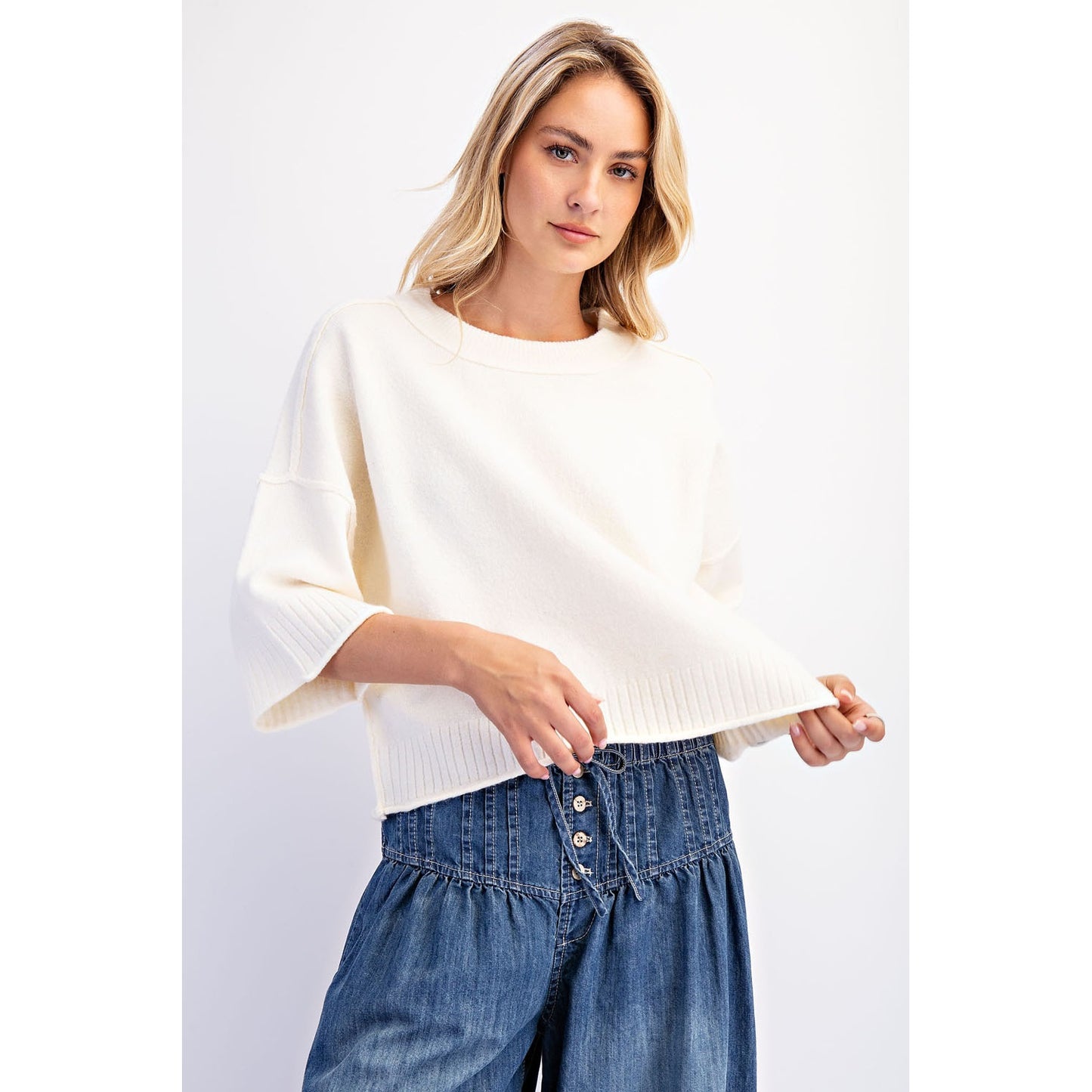 Goldie Oversized Crew Neck Sweater (2 Colors)