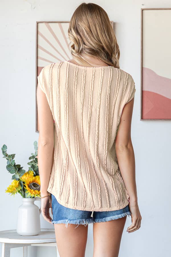 Lightweight Striped Textured Blouse