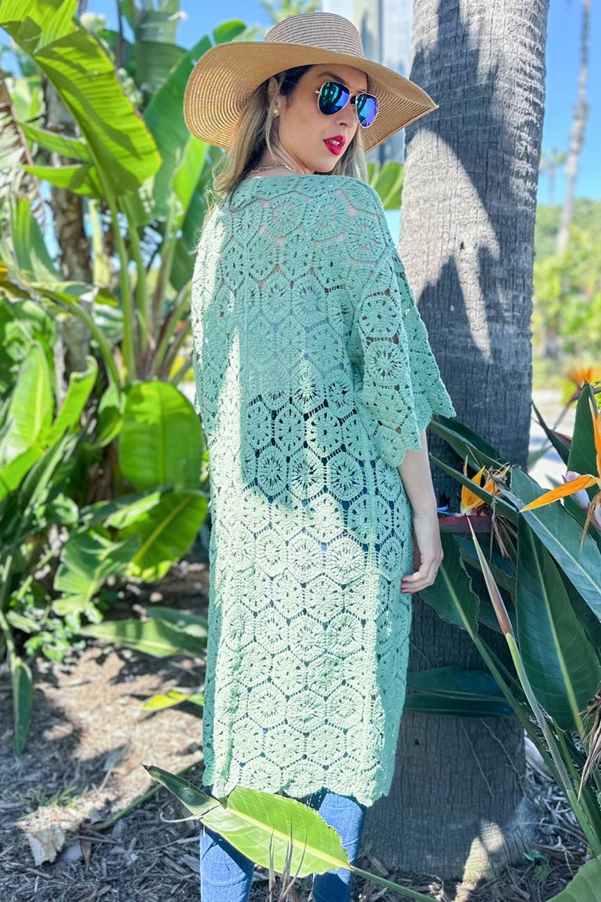 Wild Sage Crochet Kimono