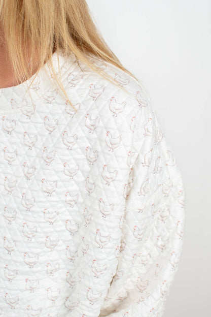 Oversized Quilted Chicken Sweater