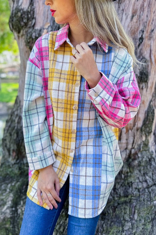 Apollo Pastel Plaid Shacket