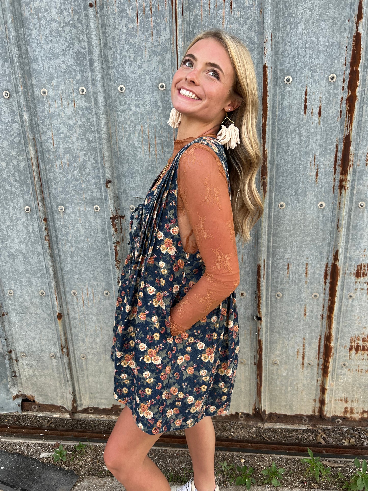 Rosebud Denim Romper