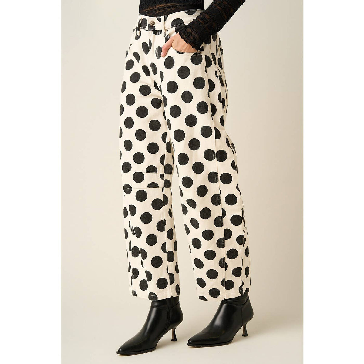 Polka Dot Barrel Jeans