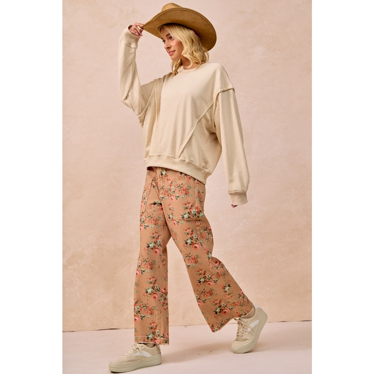 Cinnamon FLoral Denim Pants