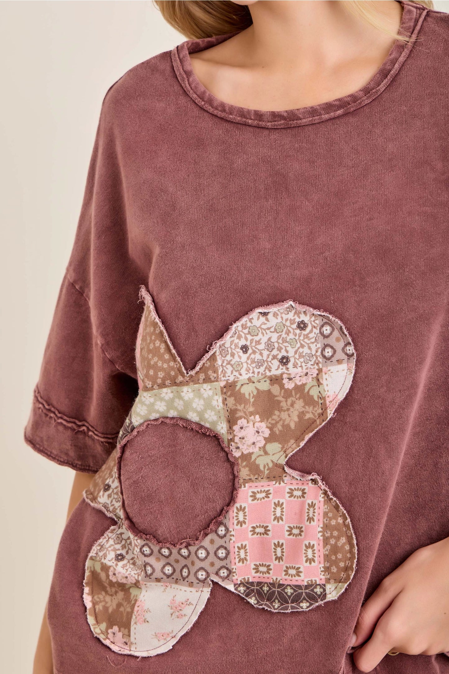 Fall Paisley Print Daisy Patched Top