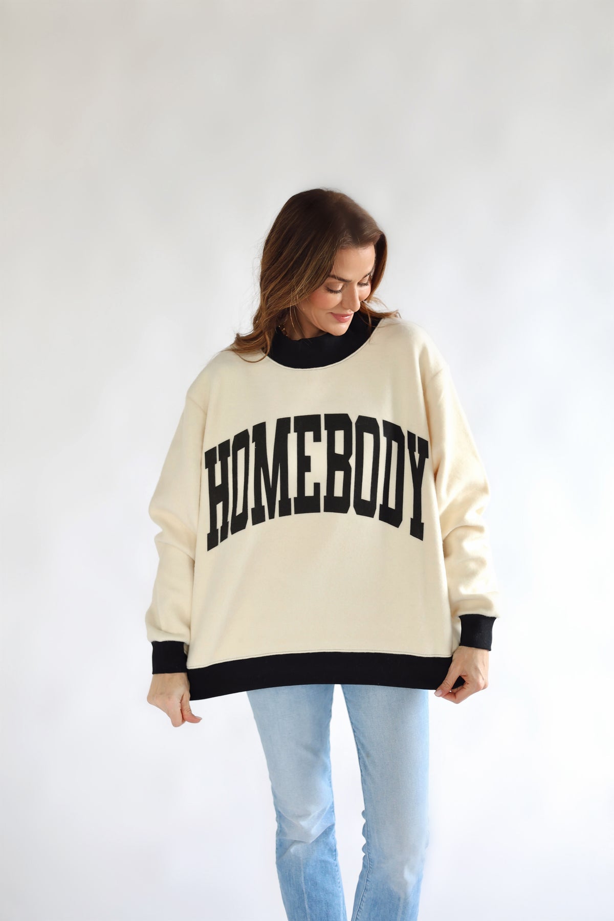 HOMEBODY Reversible Mock Neck Sweatshirt