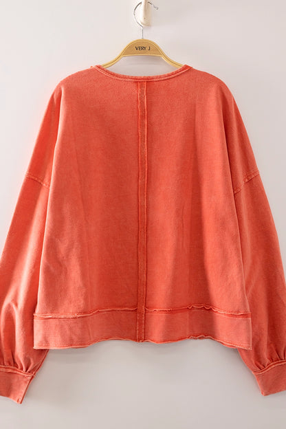 Vintage Washed Raw Edge Top