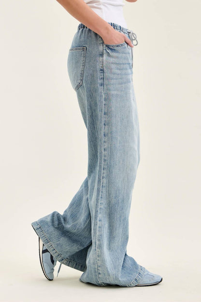 Palazzo Featherweight Jeans w/ Drawcord