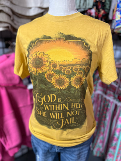 Sunflower Scripture Tee