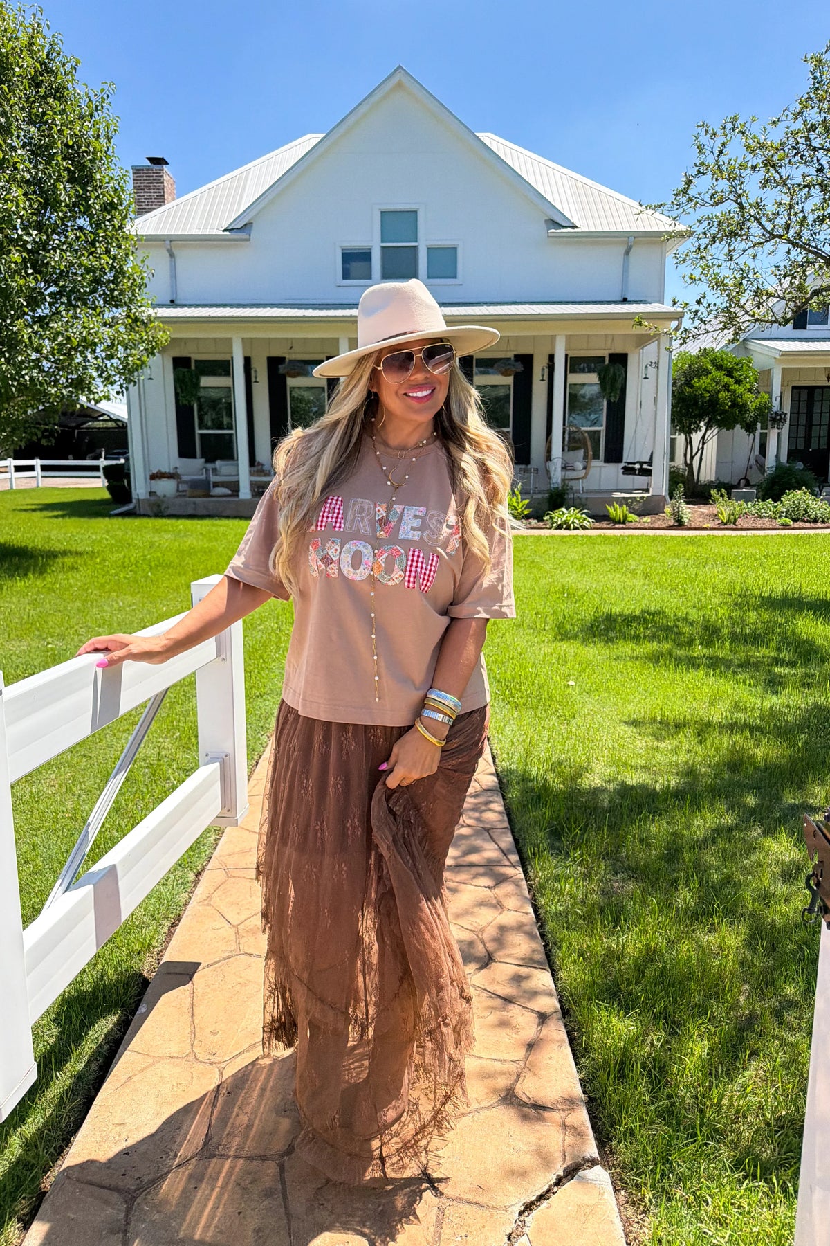 Harvest Moon Patchwork Lace Tee
