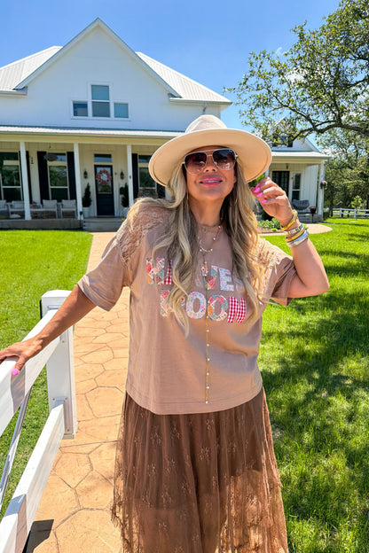 Harvest Moon Patchwork Lace Tee