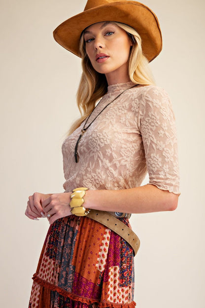 Lady in Lace Mesh Top (3 Colors)