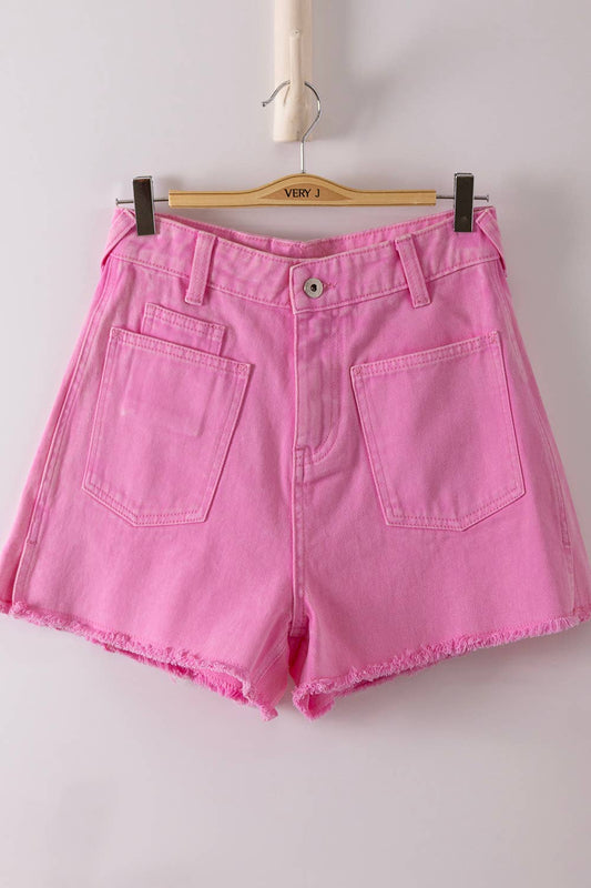Pink Persona Acid Washed Shorts