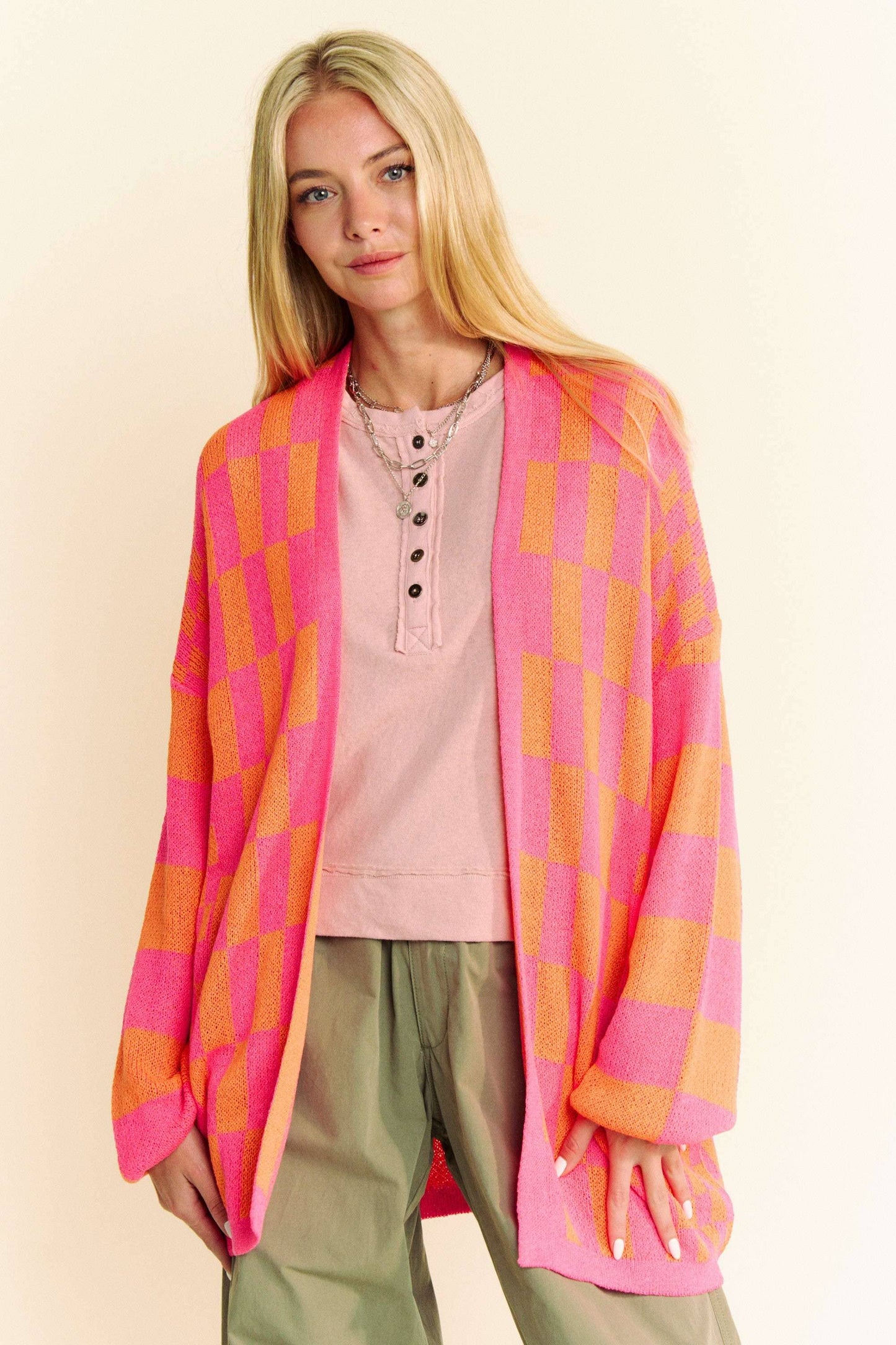 Candy Checkered Cardigan