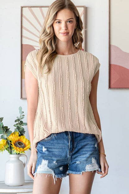 Lightweight Striped Textured Blouse
