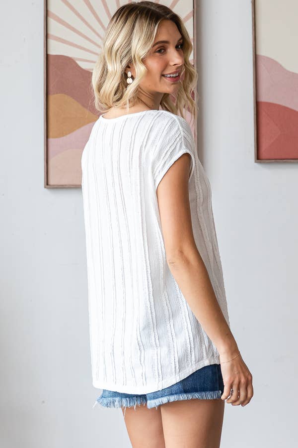Lightweight Striped Textured Blouse