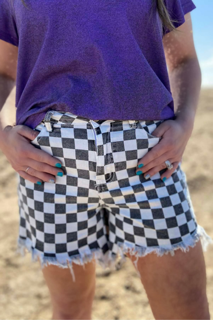 Checkered Creek Denim Shorts