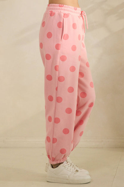 Pink Polka Dot Sweatpants