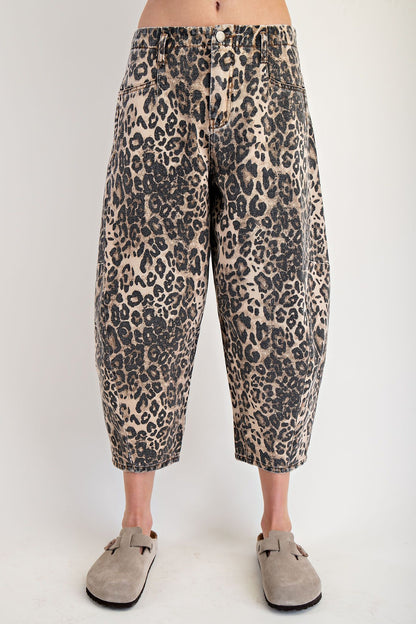 Untamed Leopard Barrel Jeans
