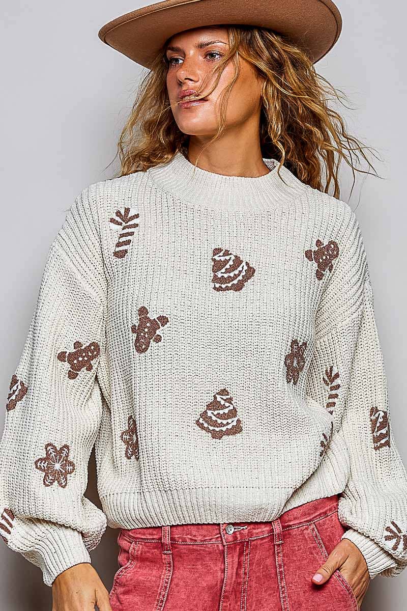 Ginger Bread Kisses Sweater Top