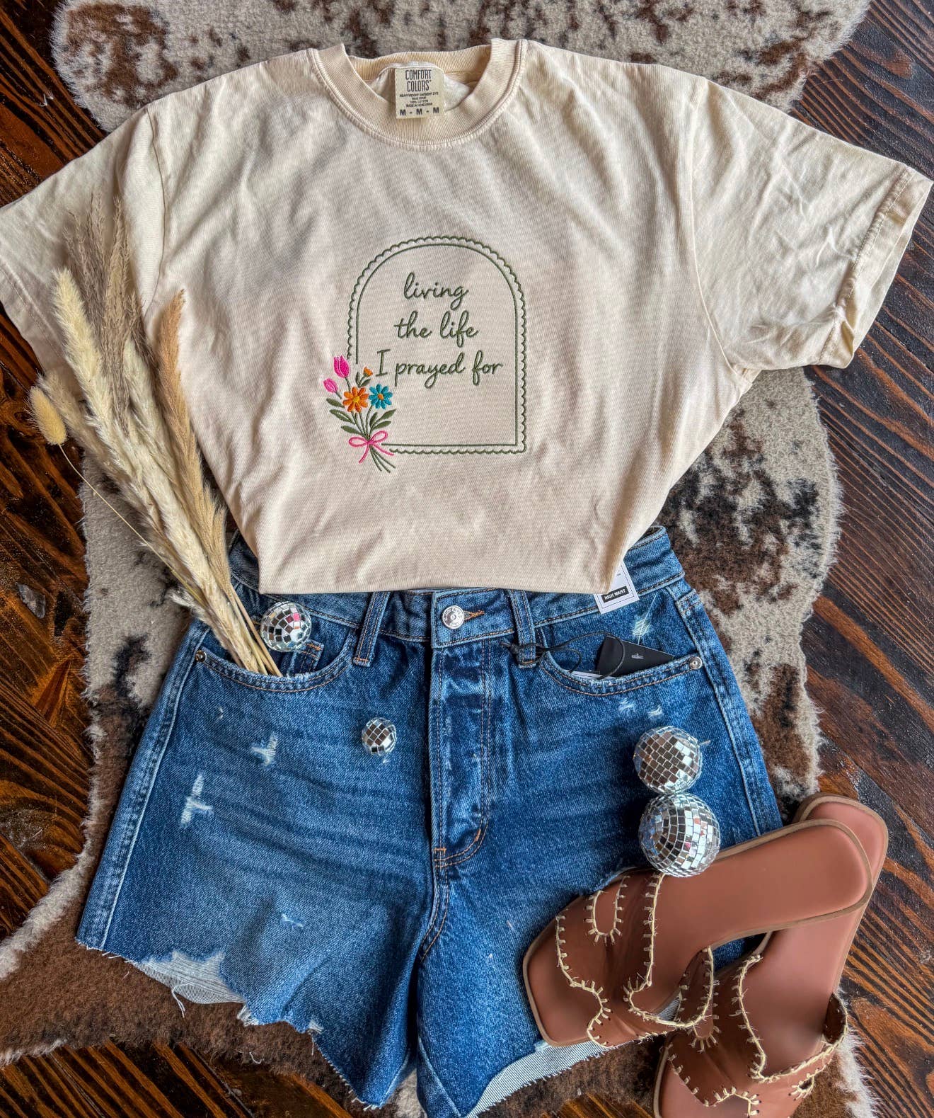 Living The Life I Prayed For Embroidered Tee