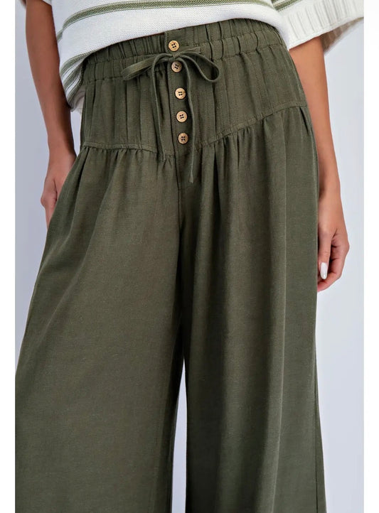 Opal Linen Elastic Waist Pants