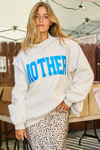 MOTHER Reversible Mock Neck Sweatshirt