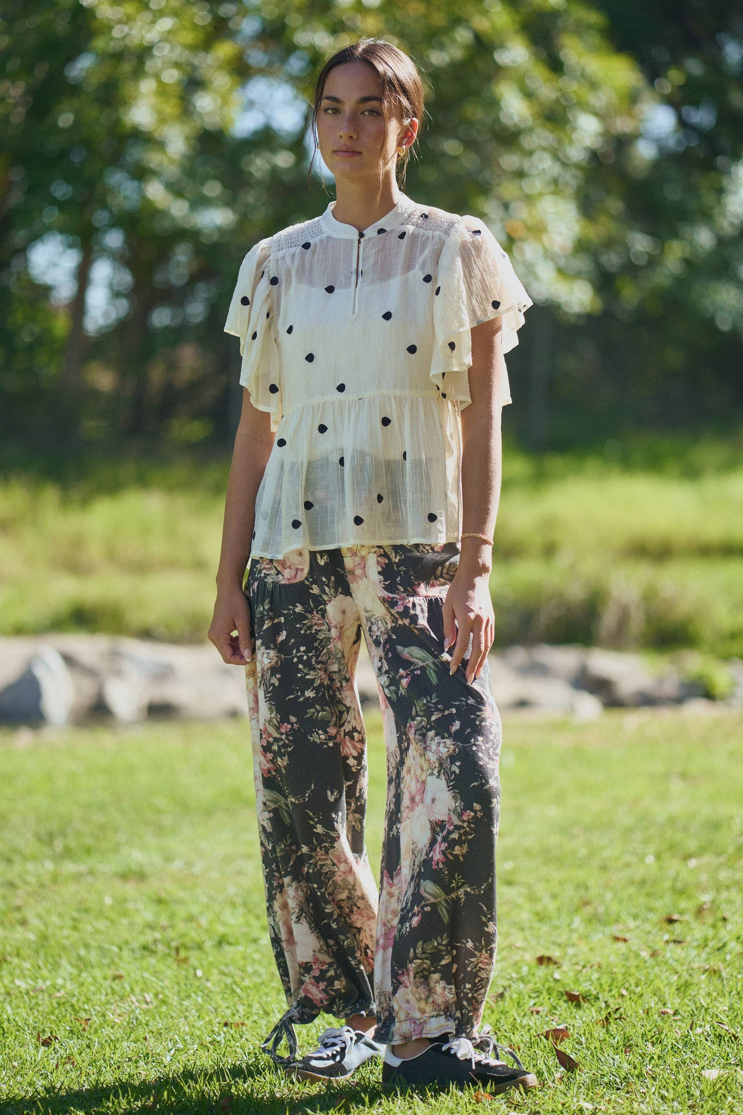 Woodland Blossom Printed Denim Jeans