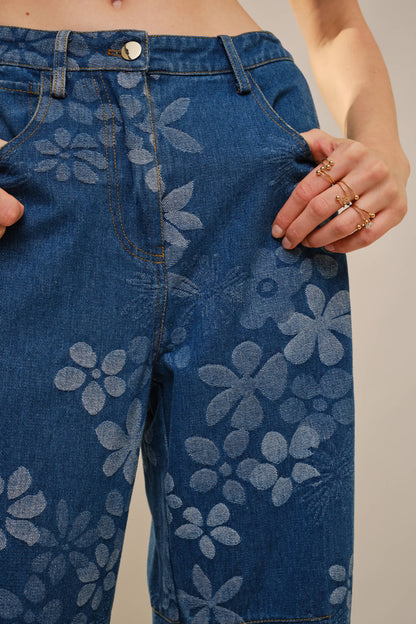 Petal Perfection Barrel Jeans