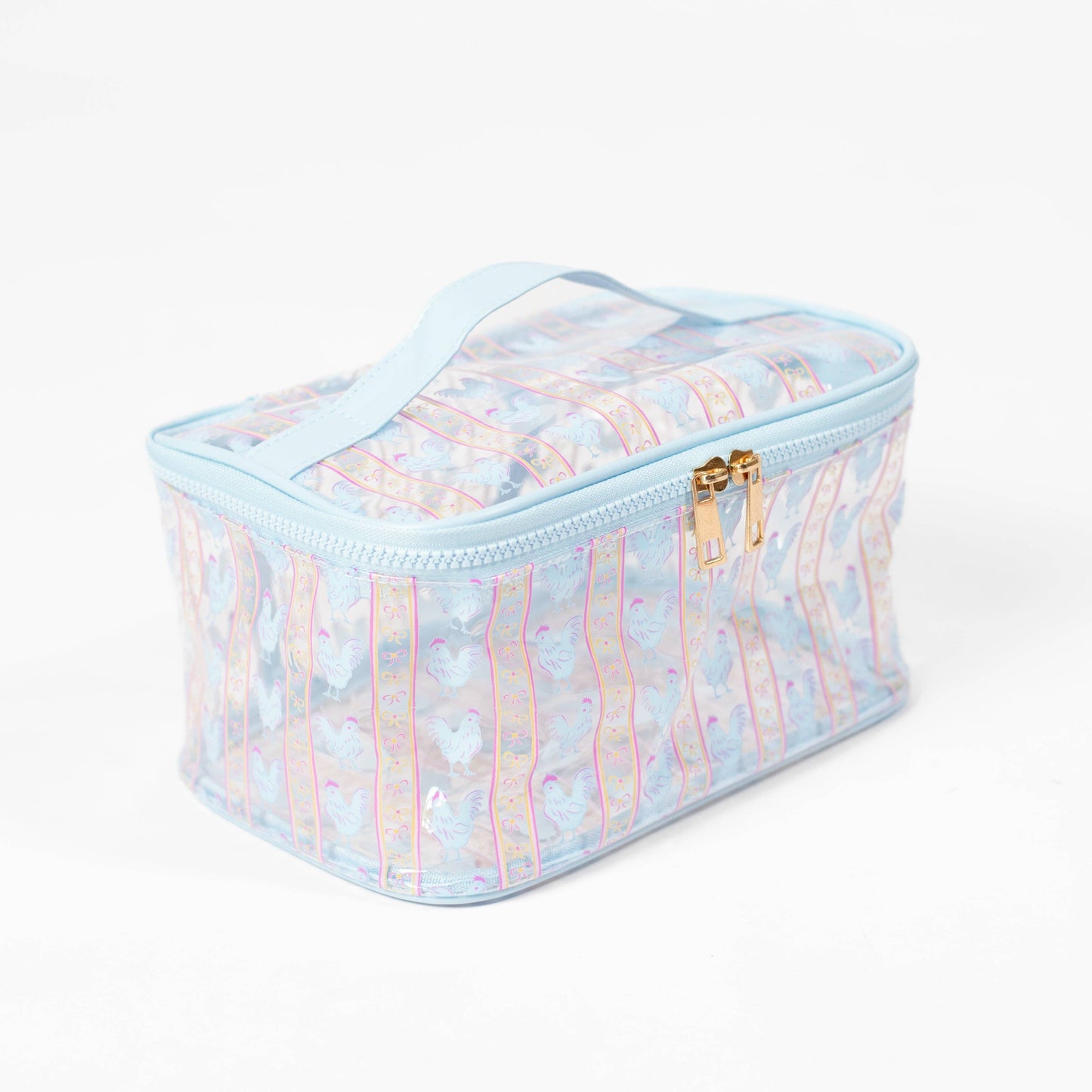 Chickens & Bows Clear Cosmetic Bag -Large