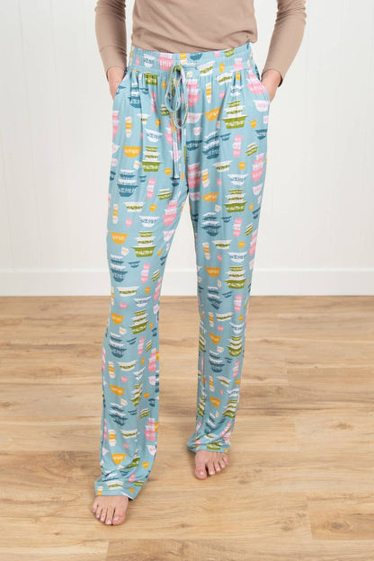 Vintage Kitchen Classic Prints Adult Bamboo Lounge Pants
