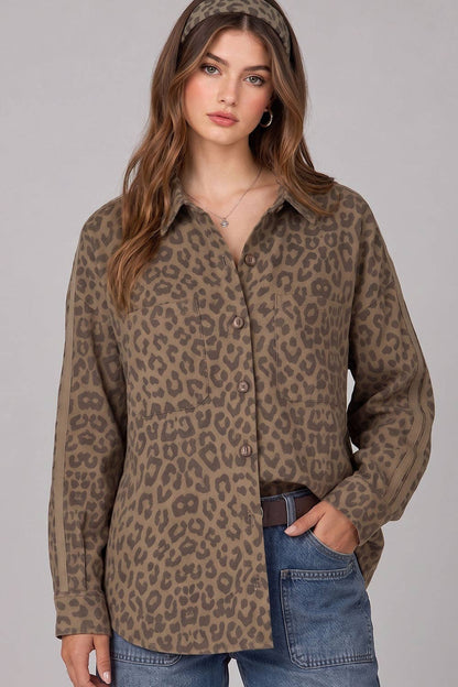Leopard Print Button Up Shirt