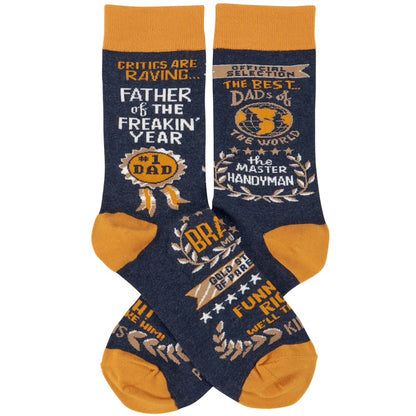 Father Of The Freakin Year Socks