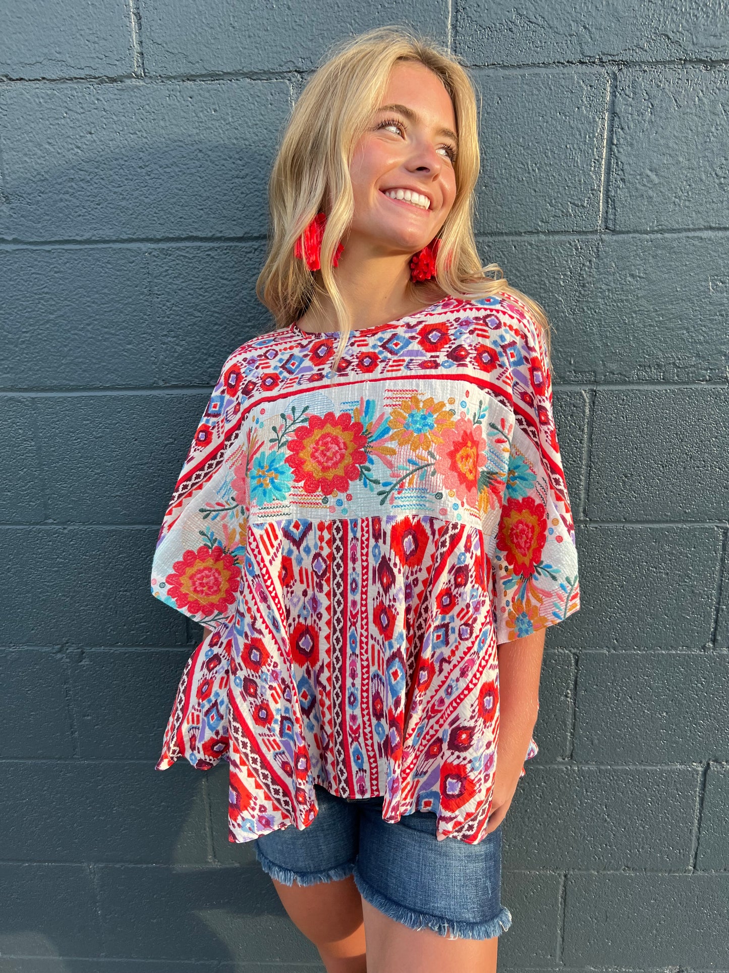 Desert Bloom Embroidered Top