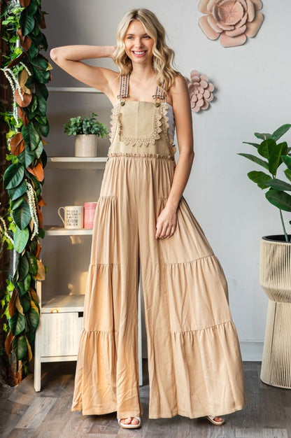 Khaki Boho Overalls