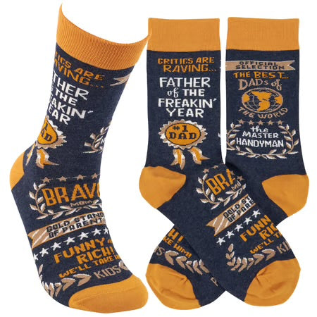 Father Of The Freakin Year Socks